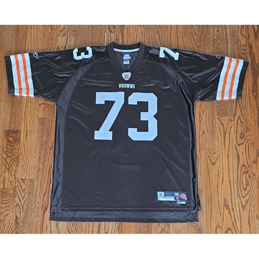 Reebok On Field Joe Thomas #73 Cle Browns Jersey Men's 2xl Brown  Sewn Nameplate